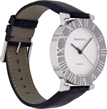 Tiffany & Co Atlas Sterling Silver 39mm auto watch