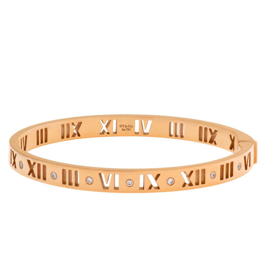 Tiffany & Co. Atlas Bangle in Rose Gold W/ Diamonds | Gray & Sons