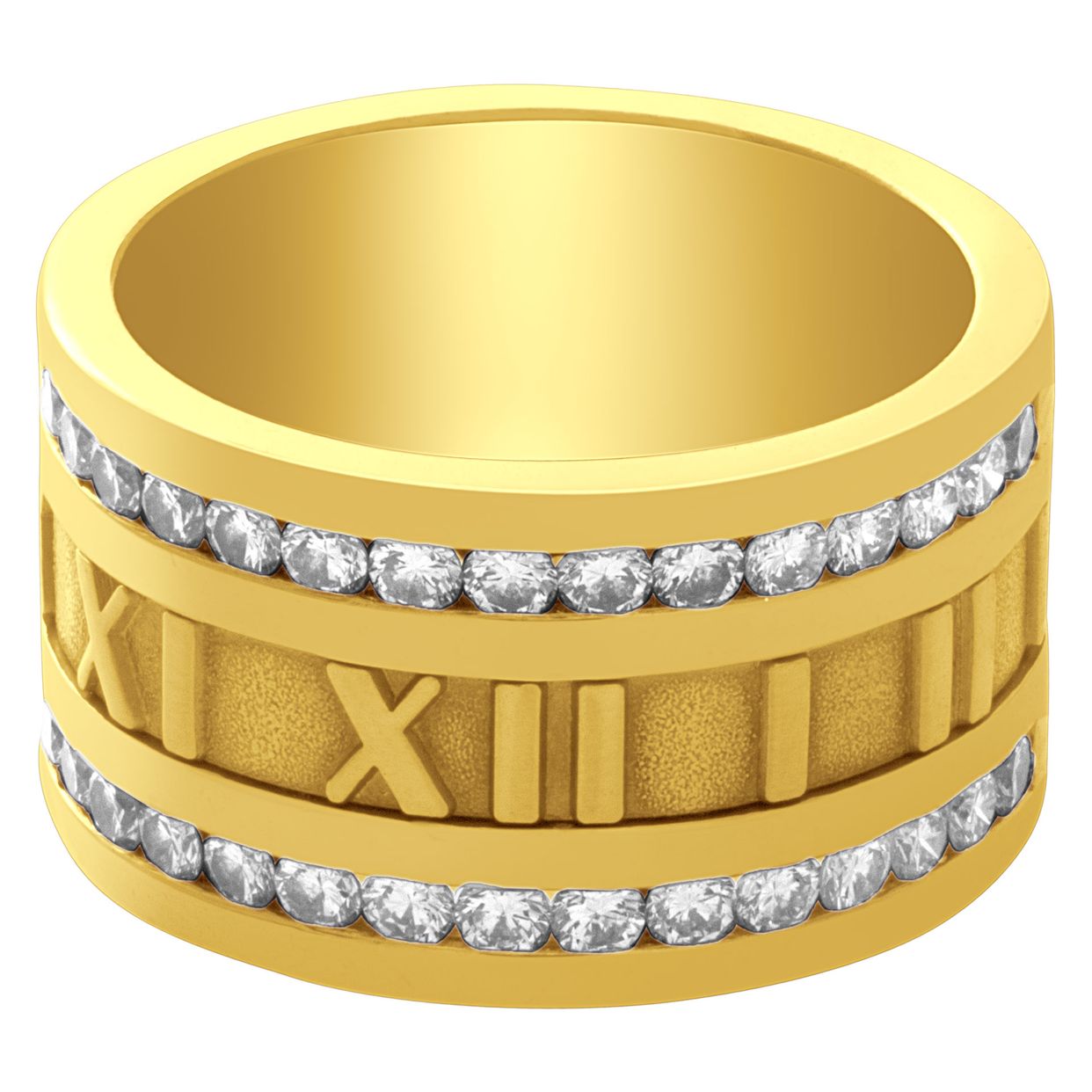 Tiffany and Co. Atlas ring in 18k with pave diamonds | Gray & Sons