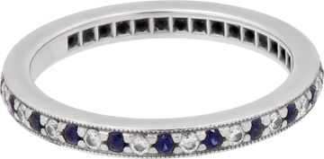 Tiffany & Co. blue sapphire and diamond platinum band