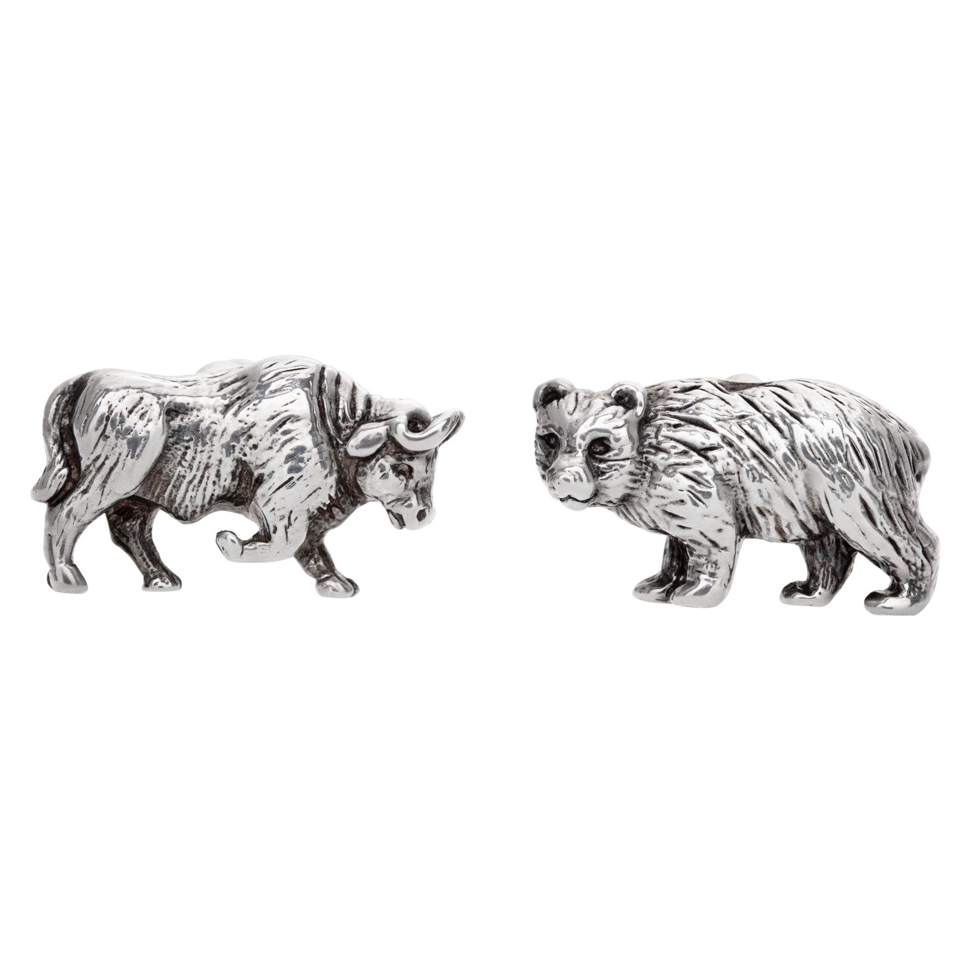 Tiffany & Co. ブル＆ベア　カフリンクス Tiffany & Co. Bull & Bear cuffllinks in sterling silver | Gray & Sons
