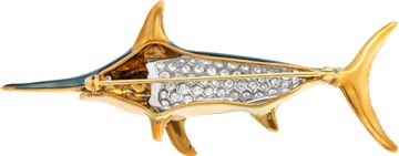 Tiffany & Co. diamond & enamel Swordfish brooch