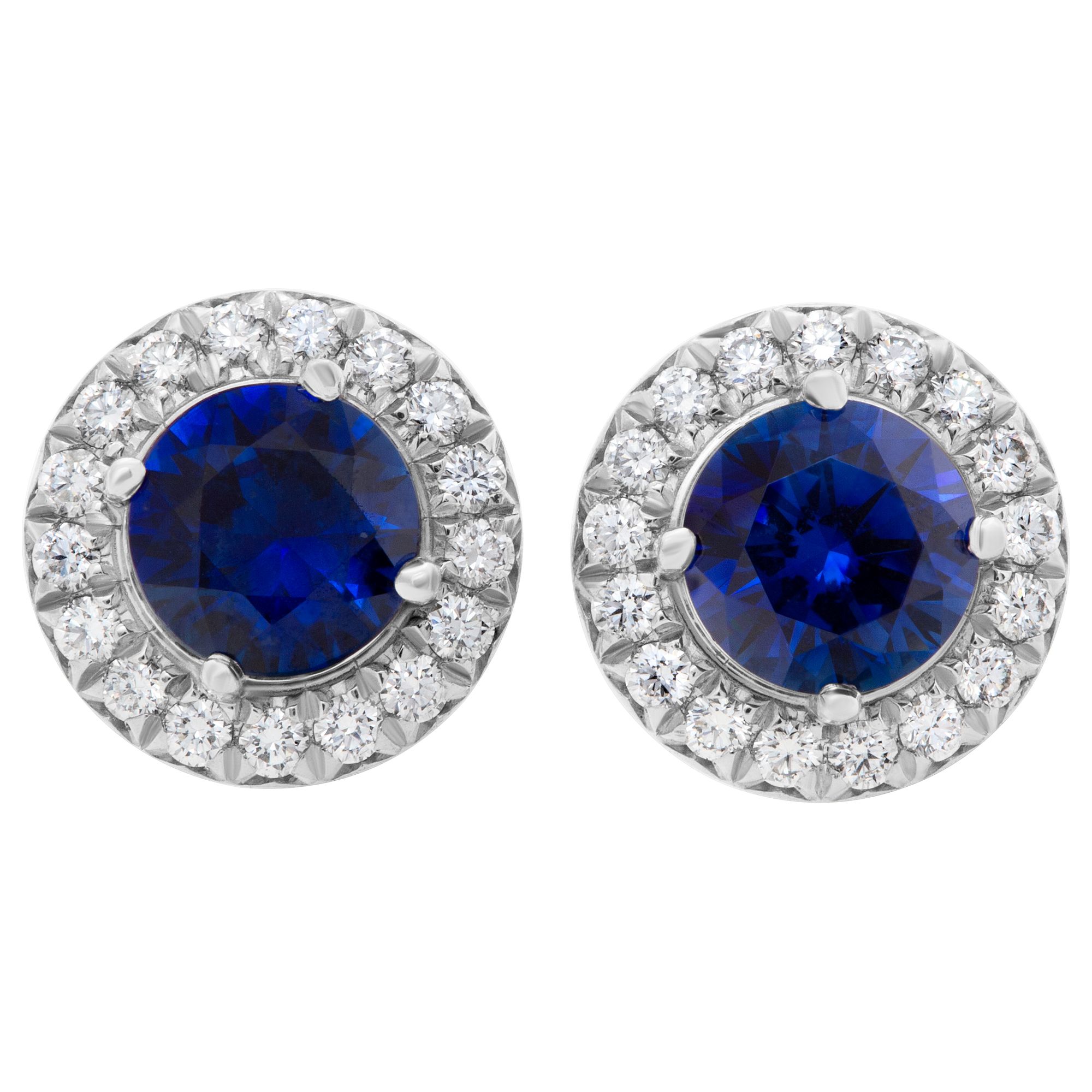 Tiffany & Co. Diamond and Sapphire studs in platinum | Gray