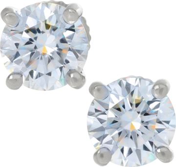 Tiffany & Co. Diamond stud earrings in platinum. 1.02 carats and 1.01 carats G VS1 Earring Collection