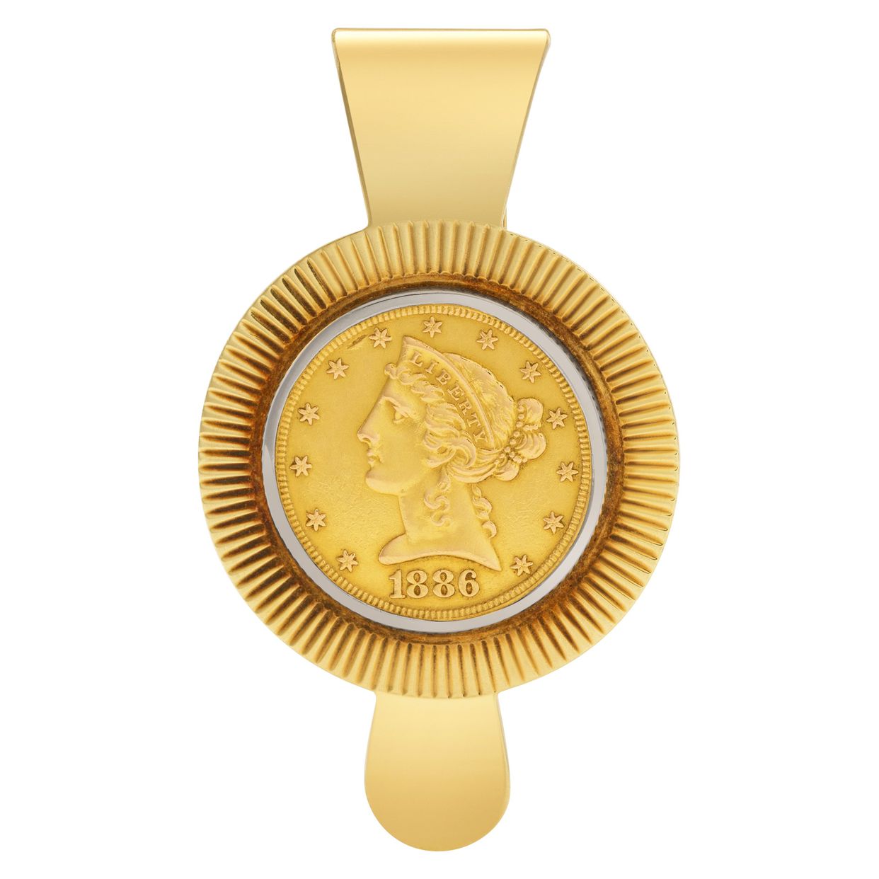 Tiffany & Co. $5 coin sunburst money clip in 14k | Gray & Sons