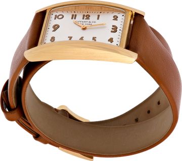 Tiffany & Co, rectangular watch in 18K rose gold
