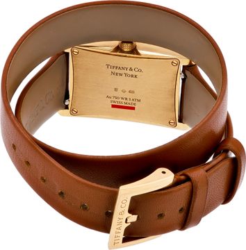 Tiffany & Co, rectangular watch in 18K rose gold