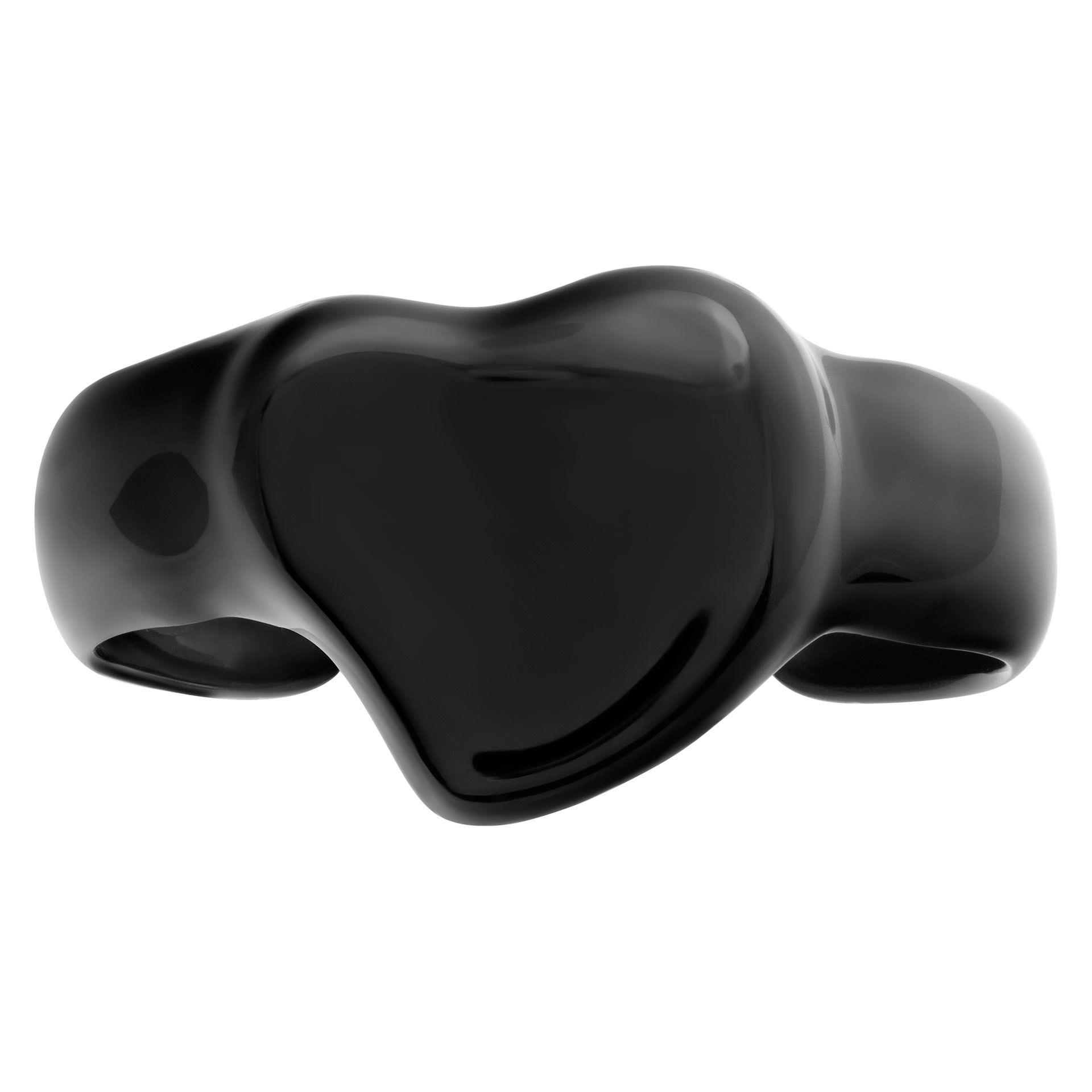 Tiffany & Co. Black Heart Cuff Bracelet Return to Tiffany®:Heart Tag Bracelet in Yellow Gold on a  main image 3