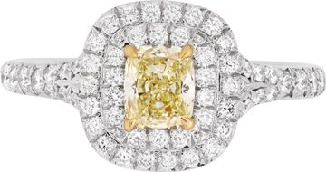 Tiffany & Co. Fancy Yellow diamond engagement ring 0.54 carat cushion cut diamond