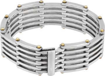 Tiffany & Co. Gate Link bracelet and ring in sterling silver with 18k