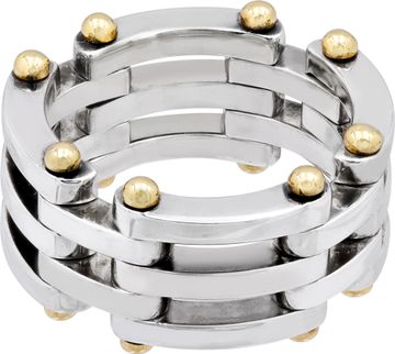 Tiffany & Co. Gate Link bracelet and ring in sterling silver with 18k