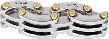 Tiffany & Co. Gate Link bracelet and ring in sterling silver with 18k