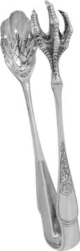 Tiffany & Co. Heavy sterling silver ice tongs, 9 inches-SIgned M (circa 1876-1891). Sterling Silver Collection
