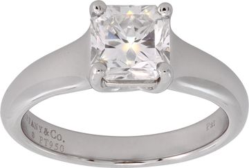 Tiffany & Co. Lucida cut 1.25 carat H color, VVS1 clarity ring in platinum Ring Collection