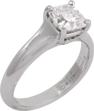Tiffany & Co. Lucida cut 1.25 carat H color, VVS1 clarity ring in platinum