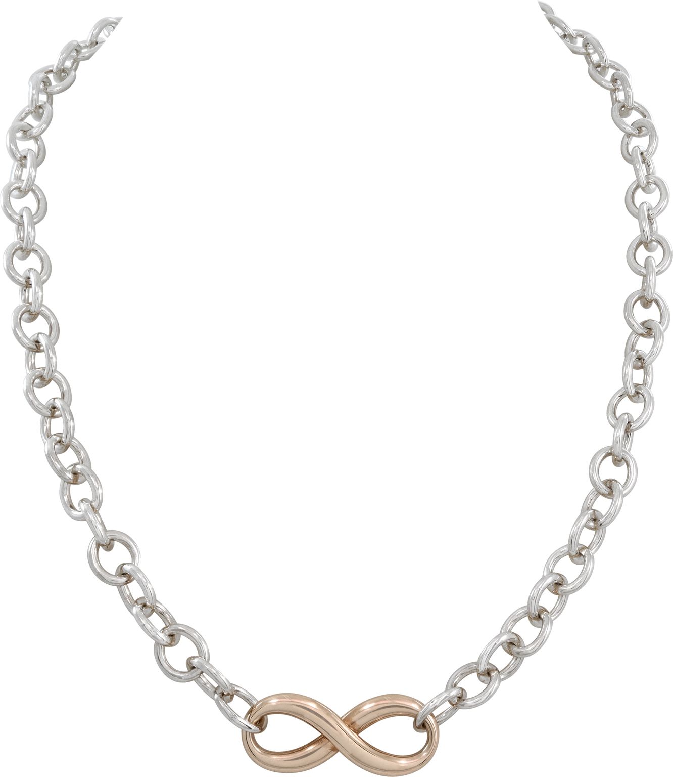 Tiffany and Co Necklace in stereling silver with infinity Rubedo