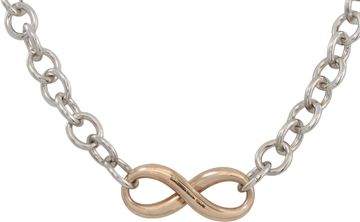 Tiffany and Co Necklace in stereling silver with infinity Rubedo metal center piece