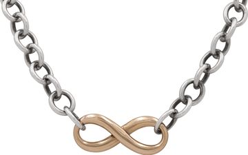 Tiffany and Co Necklace in stereling silver with infinity Rubedo metal center piece