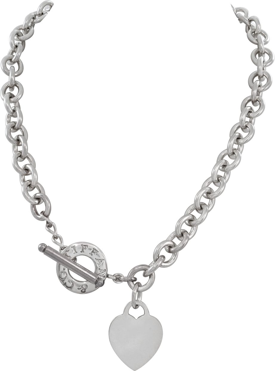 Tiffany and Co necklace in steriling silver with a heart cha