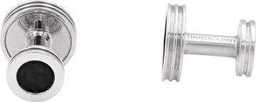 Tiffany and Co. Paloma Picasso Carbon Fiber and Sterling Silver Cufflinks