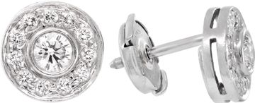 Tiffany & Co. Platinum 0.30CT Diamond Circlet Stud Earrings