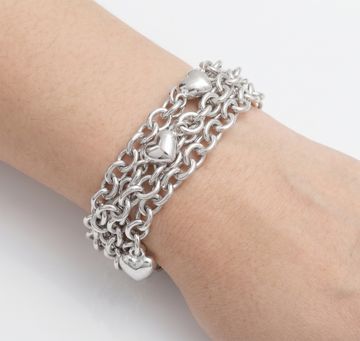Tiffany & Co. Puffed Heart multistrand toggle bracelet in sterling silver