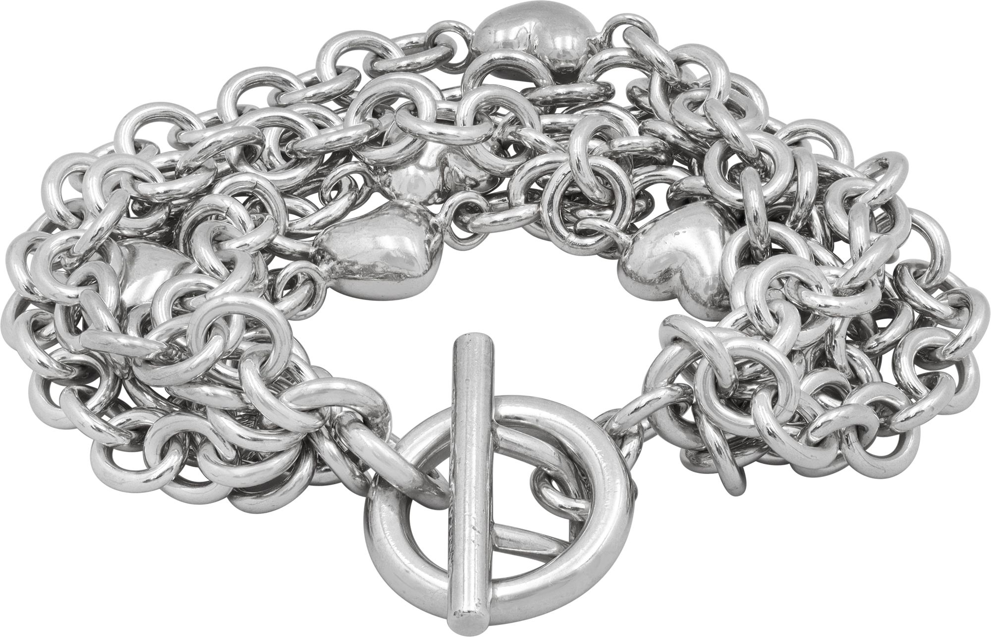 Tiffany & Co. ゼブラカフリンクス　925 Tiffany & Co. Puffed Heart multistrand toggle bracelet i | Gray & Sons