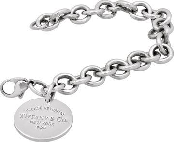 Tiffany & Co. Return to Tiffany Sterling Silver Round Tag Charm Bracelet