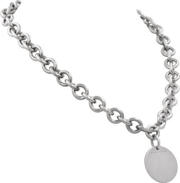 Tiffany & Co. Return to Tiffany Sterling Silver Round Tag Necklace