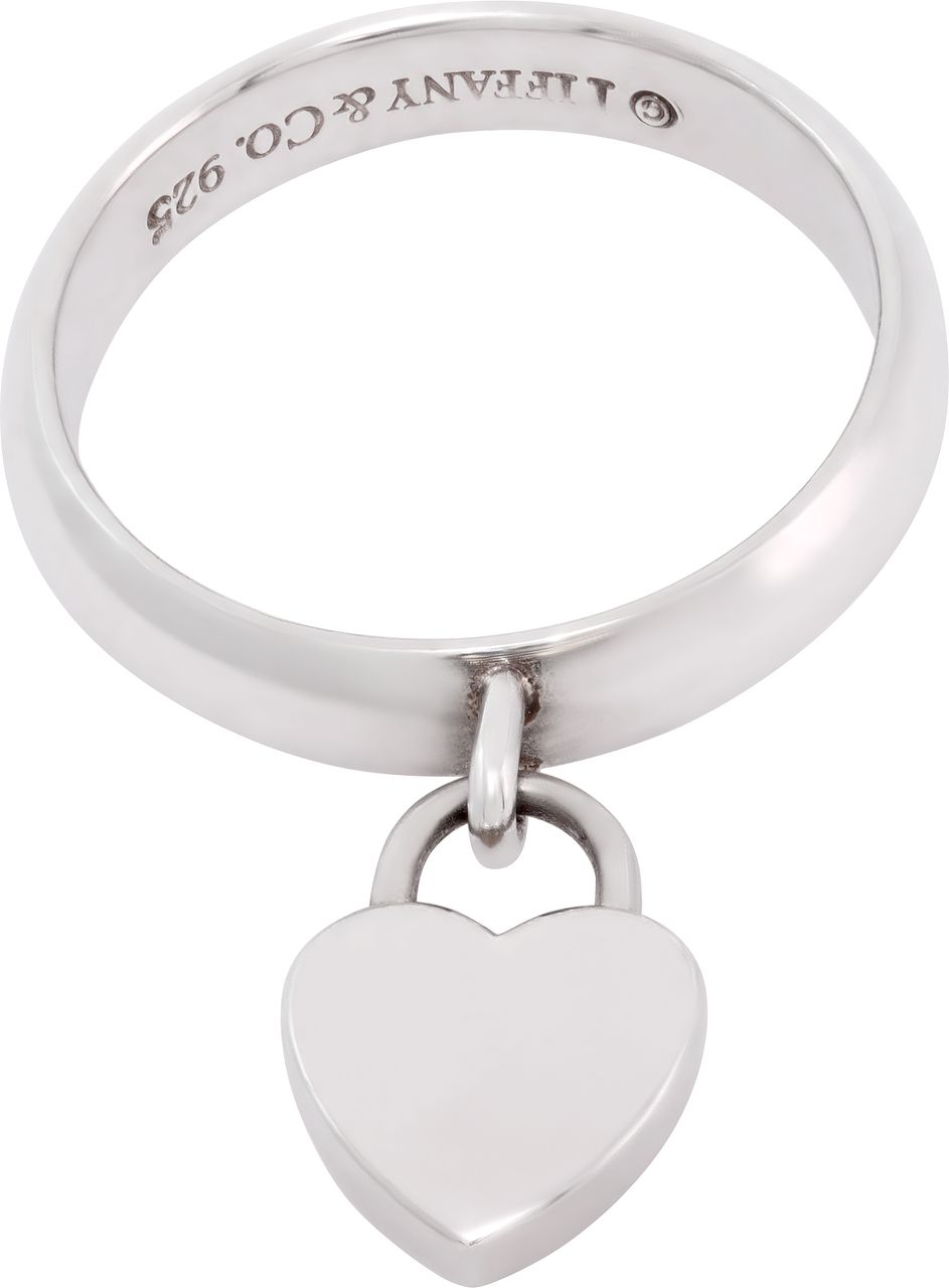Tiffany & Co. ring with moving heart pendant in sterling