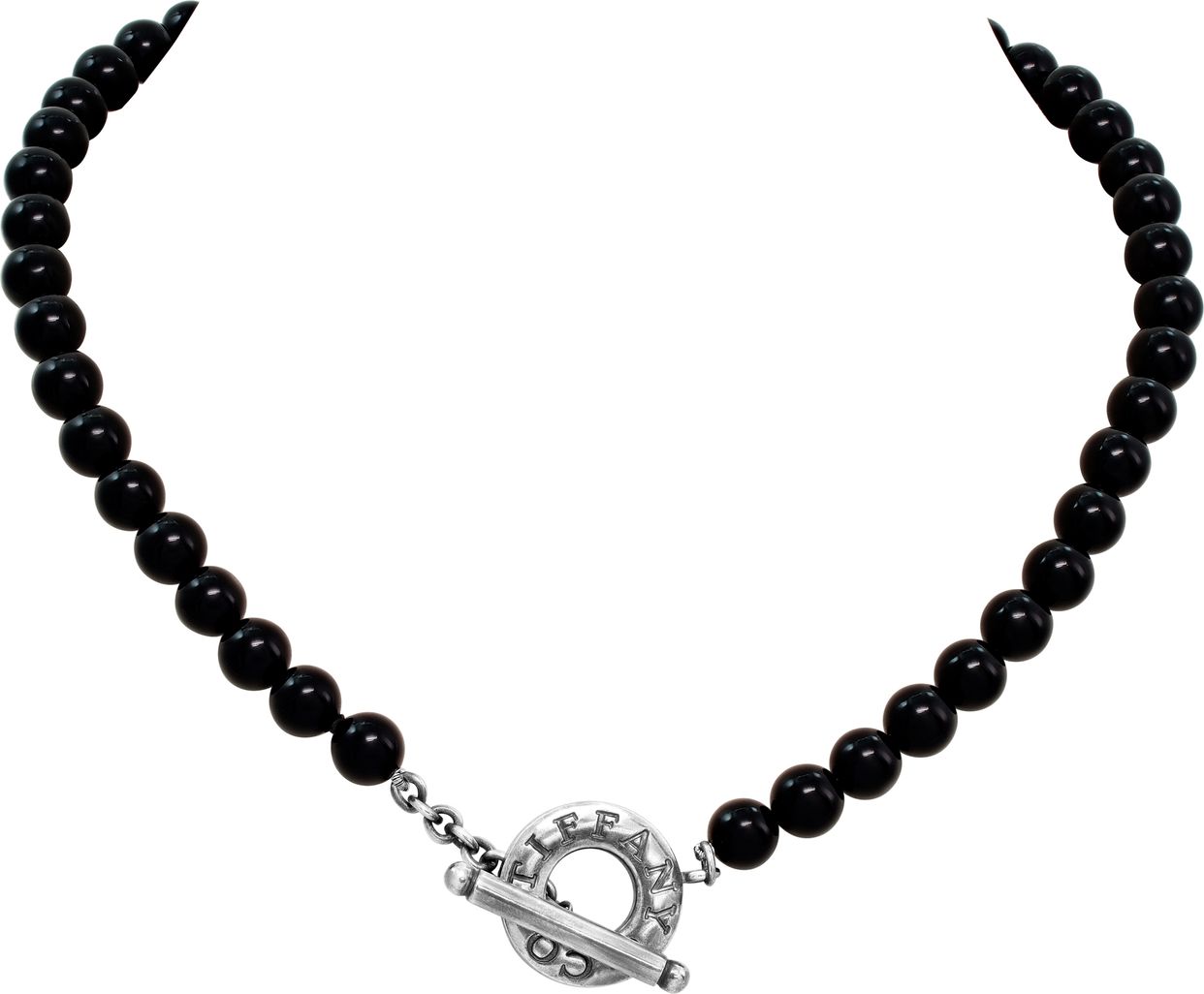 TATIANA☆[Silver925] Star Toggle 4ｍｍ Onyx Necklace Tiffany & Co Silver & Onyx Beaded 