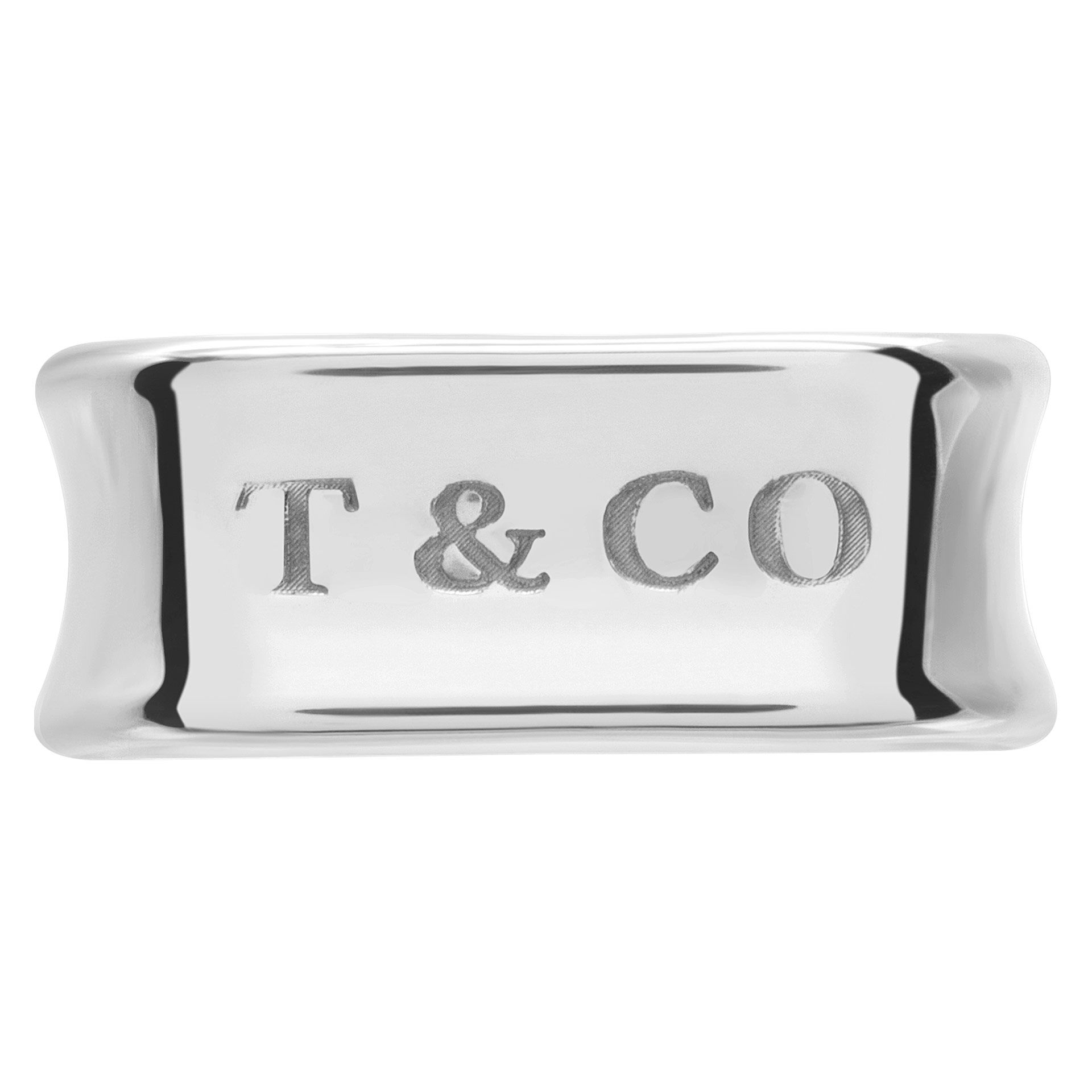 Tiffany & Co. Silver Ring 1837 square size 4 | Gray & Sons