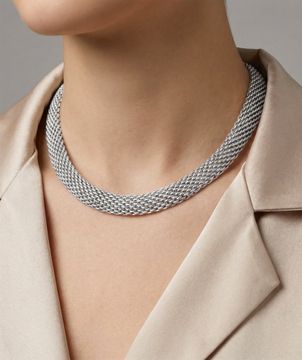 Tiffany & Co. Somerset Mesh Woven Necklace in Sterling Silver Necklace Collection