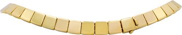 Tiffany & Co square panel mirror link necklace in 18k yellow gold. 16 inch length. 7.5 mm width. Circa 2002.