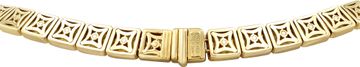 Tiffany & Co square panel mirror link necklace in 18k yellow gold. 16 inch length. 7.5 mm width. Circa 2002.