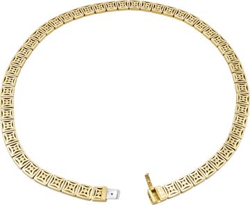 Tiffany & Co square panel mirror link necklace in 18k yellow gold. 16 inch length. 7.5 mm width. Circa 2002.