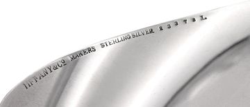 Tiffany & Co. Sterling Silver leaf bowl three footed base