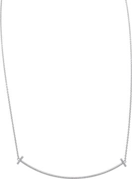 Tiffany & Co T Smile Large diamond necklace in 18k white gold