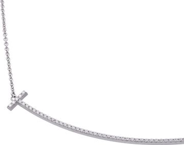 Tiffany & Co T Smile Large diamond necklace in 18k white gold