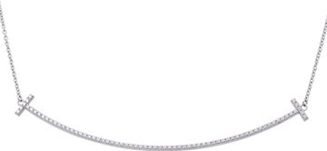 Tiffany & Co T Smile Large diamond necklace in 18k white gold