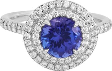 Tiffany and Co. Tanzanite and Diamond ring set in platinum