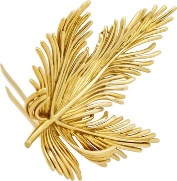 Tiffany and Co.feather Brooch 18k yellow gold