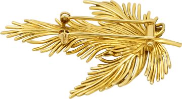 Tiffany and Co.feather Brooch 18k yellow gold