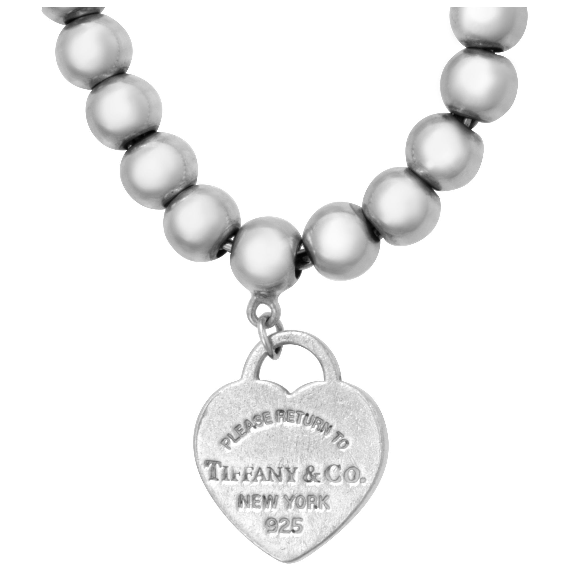 【TATIANA】MINI HEART CLEAR BEADS BRACELET★送料・関税込 Return to Tiffany® Pink Mini Heart Bead Bracelet in Silver