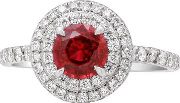 Tiffany Soleste Ruby and Diamond ring in platinum