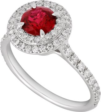 Tiffany Soleste Ruby and Diamond ring in platinum