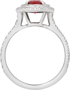 Tiffany Soleste Ruby and Diamond ring in platinum