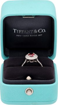 Tiffany Soleste Ruby and Diamond ring in platinum