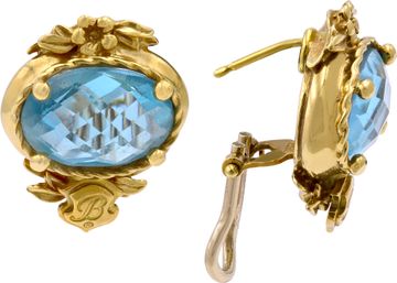 Topaz Earrings in 18k Yellow Gold with Elegant Design