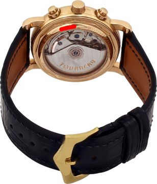 Tourneau Chronograph 32008p 18k rose gold 37.5mm auto watch